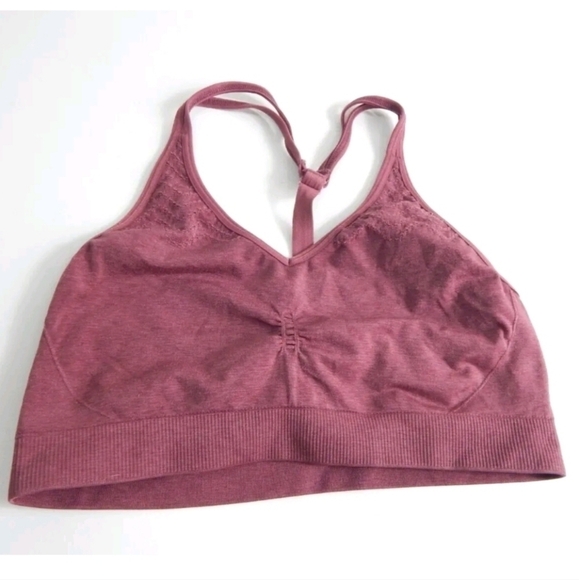 Athleta Mauve Mesh Around Sports Bra - Picture 1 of 4